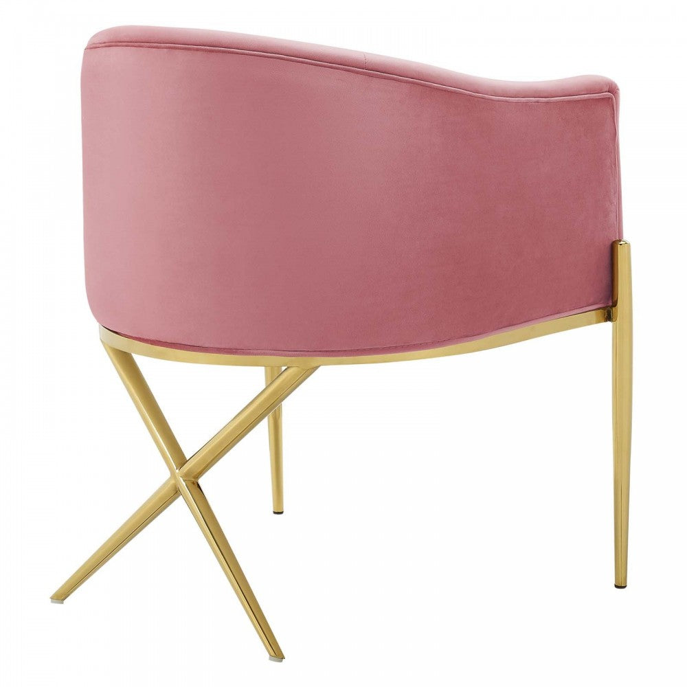 Savour Accent Dining Armchair Performance Velvet Set of 2, Dusty Rose