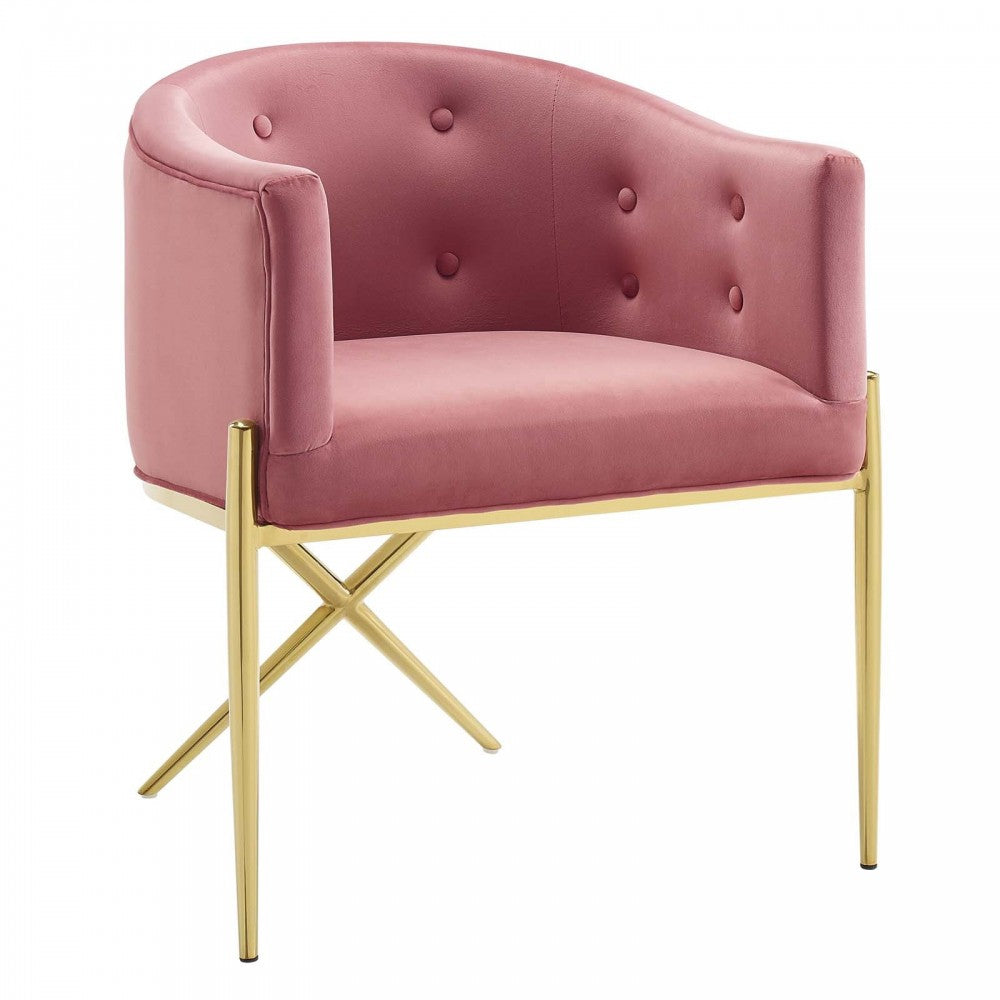 Savour Accent Dining Armchair Performance Velvet Set of 2, Dusty Rose