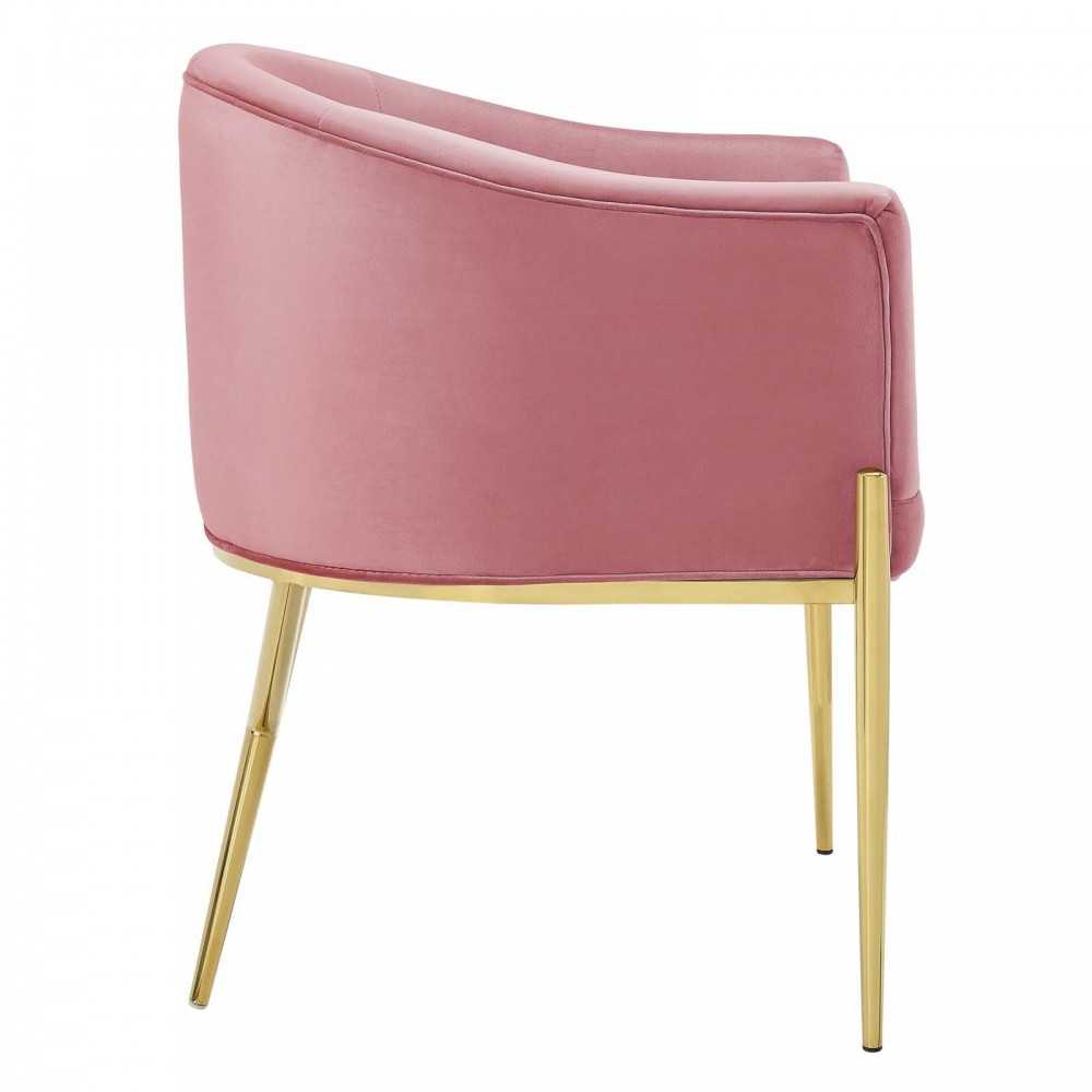 Savour Accent Dining Armchair Performance Velvet Set of 2, Dusty Rose