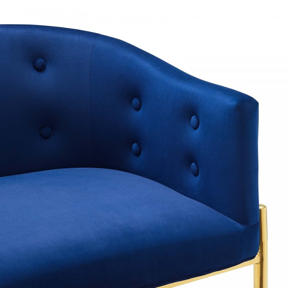Savour Accent Dining Armchair Performance Velvet Set of 2, Navy