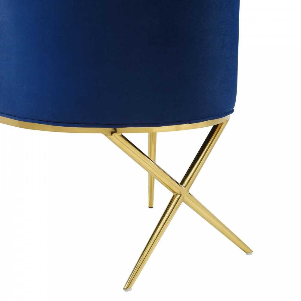Savour Accent Dining Armchair Performance Velvet Set of 2, Navy