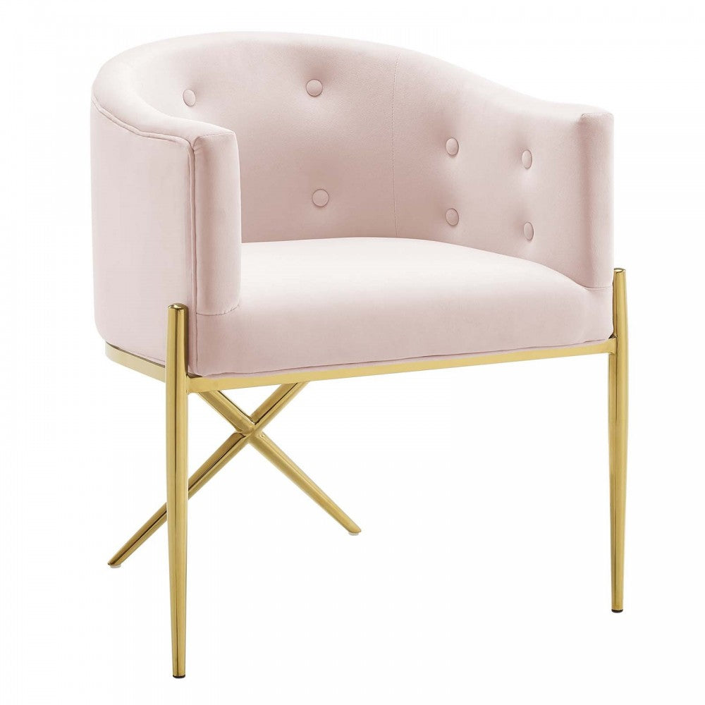 Savour Accent Dining Armchair Performance Velvet Set of 2, Pink
