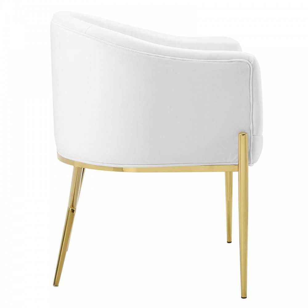 Savour Accent Dining Armchair Performance Velvet Set of 2, White