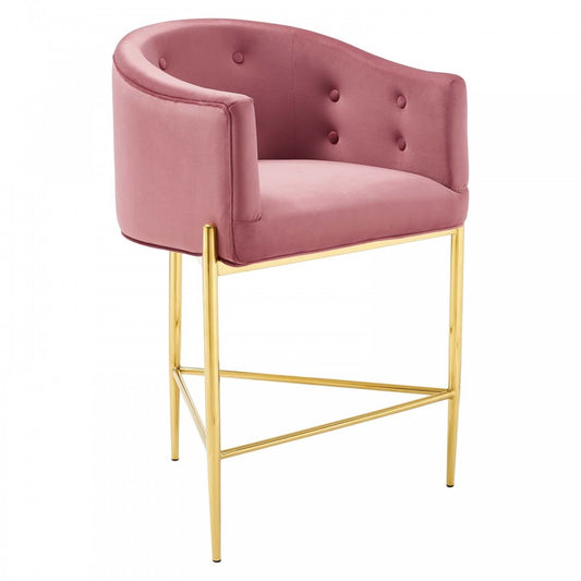 Savour Tufted Counter Stool, Dusty Rose