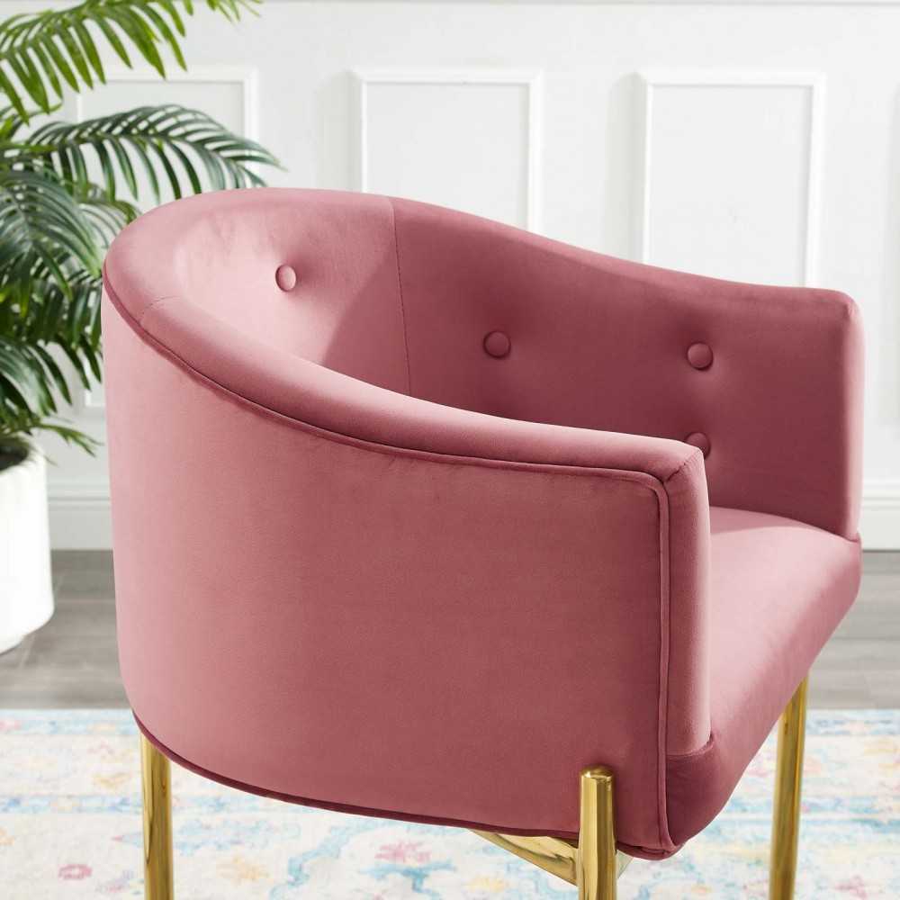 Savour Tufted Counter Stool, Dusty Rose