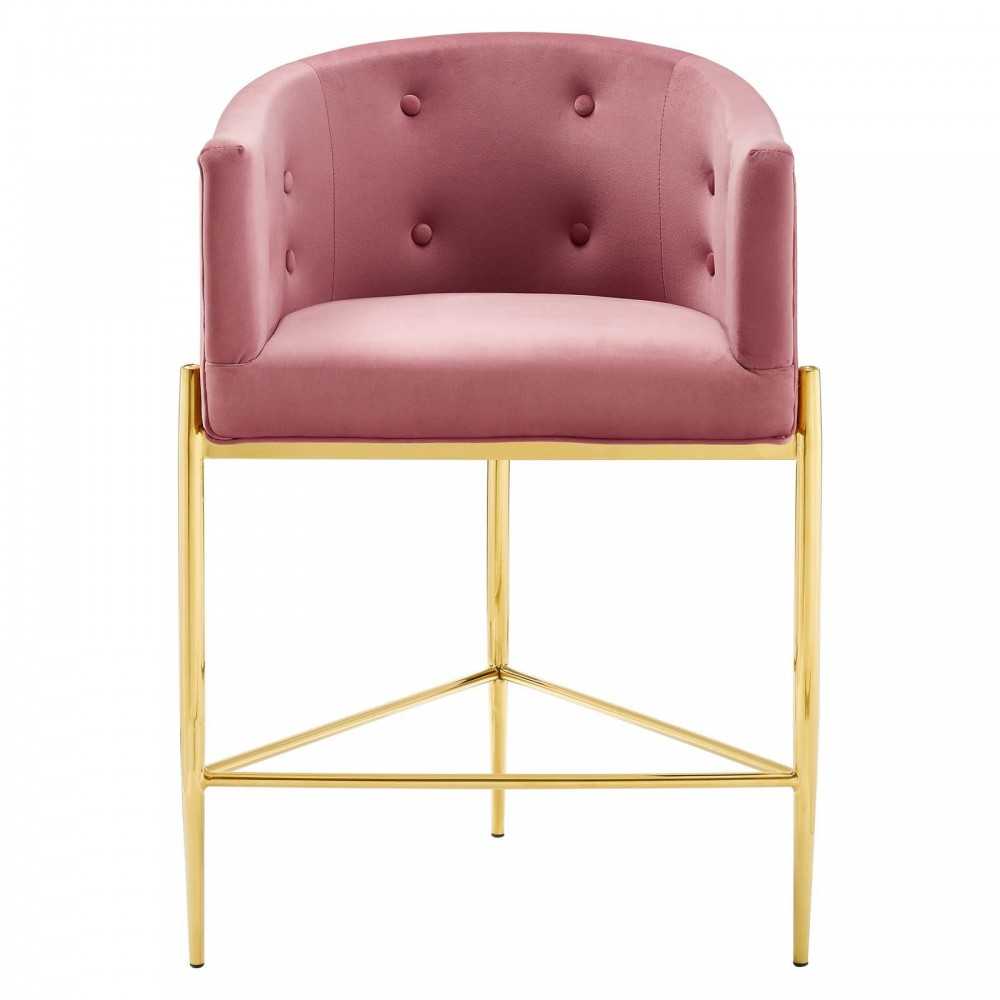 Savour Tufted Counter Stool, Dusty Rose