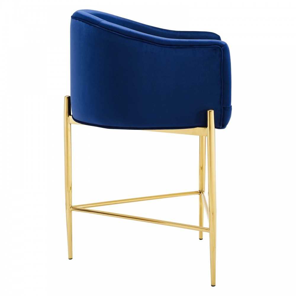 Savour Tufted Counter Stool, Navy