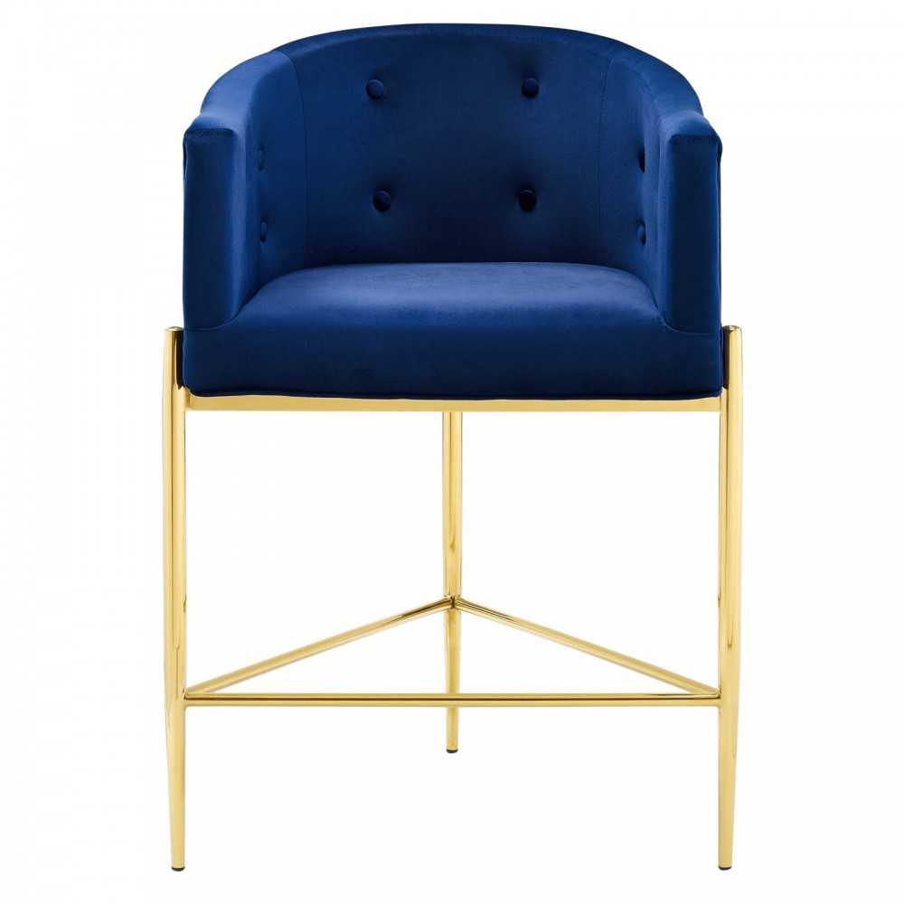 Savour Tufted Counter Stool, Navy