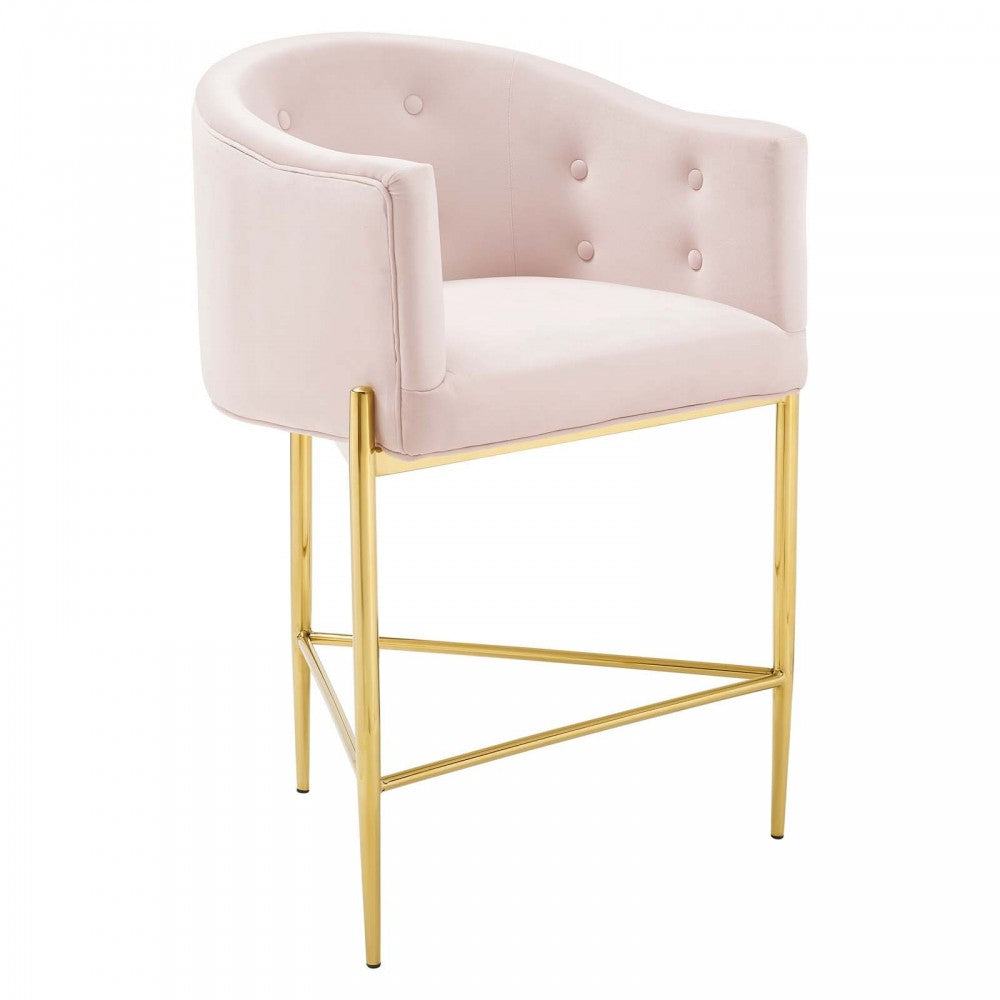 Savour Tufted Counter Stool, Pink