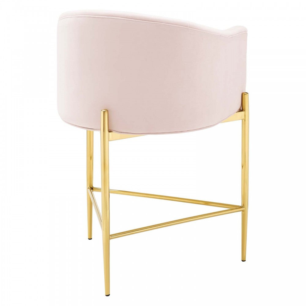 Savour Tufted Counter Stool, Pink