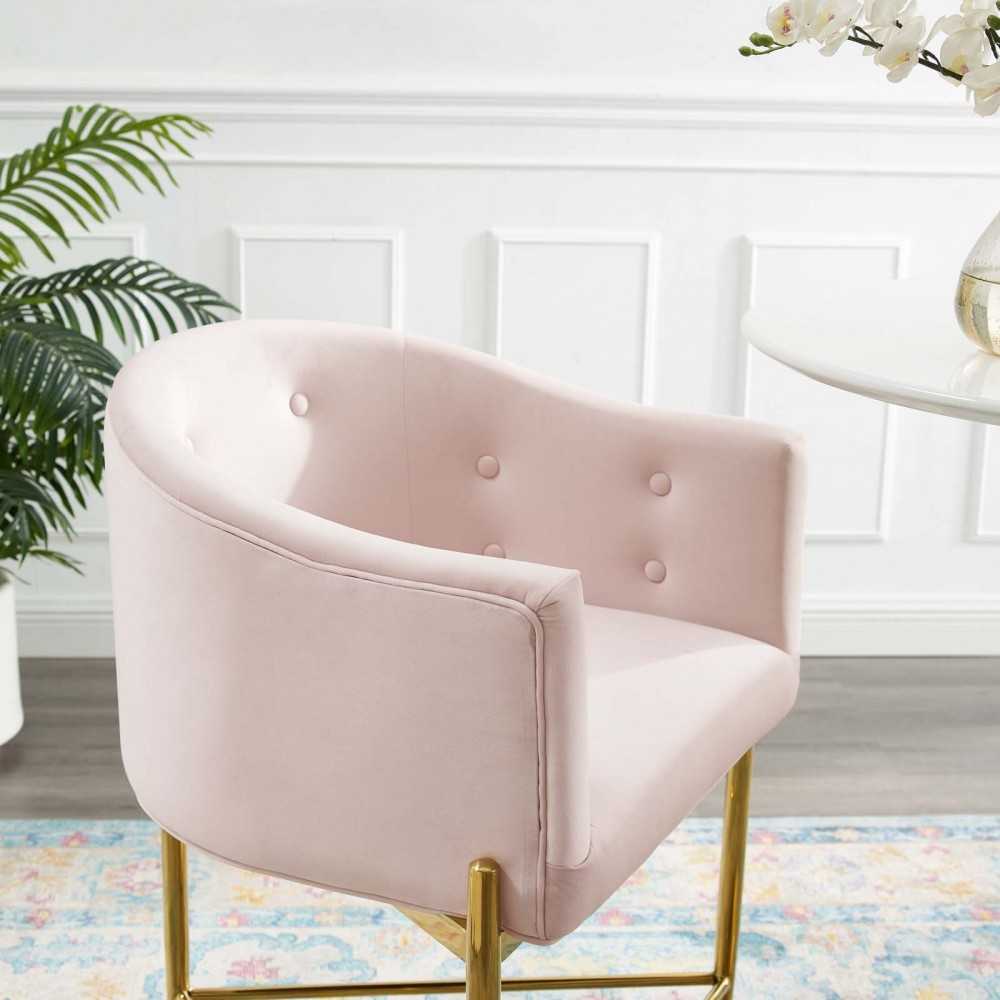 Savour Tufted Counter Stool, Pink