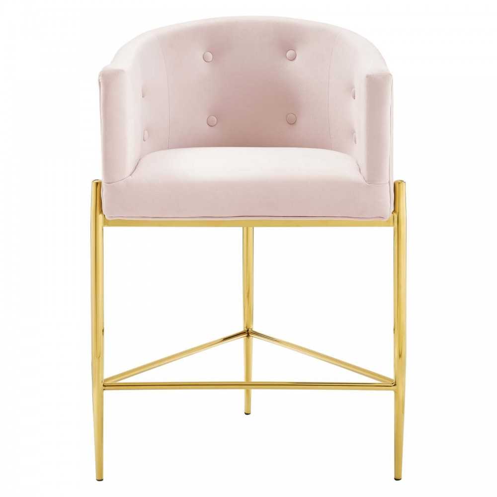 Savour Tufted Counter Stool, Pink