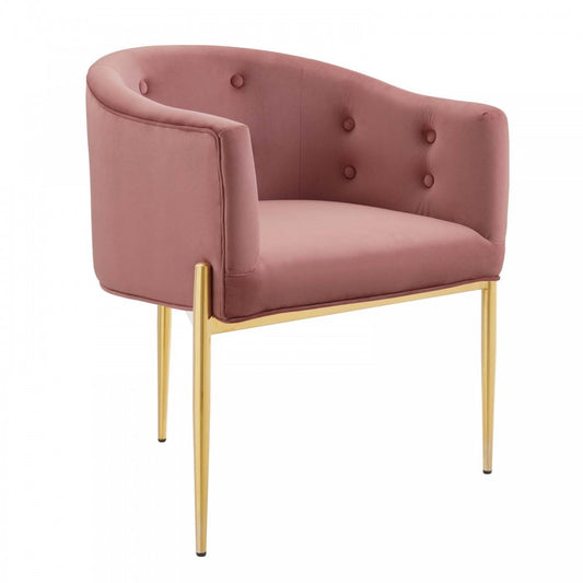 Savour Tufted Performance Velvet Accent Chair, Dusty Rose