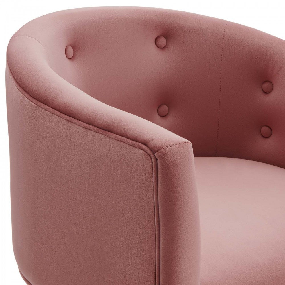 Savour Tufted Performance Velvet Accent Chair, Dusty Rose