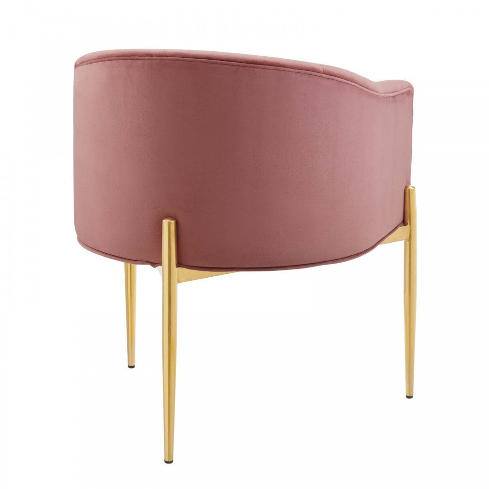 Savour Tufted Performance Velvet Accent Chair, Dusty Rose