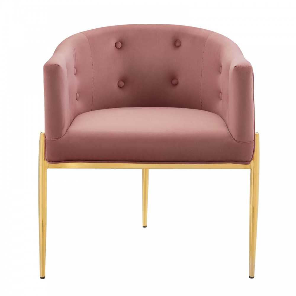 Savour Tufted Performance Velvet Accent Chair, Dusty Rose