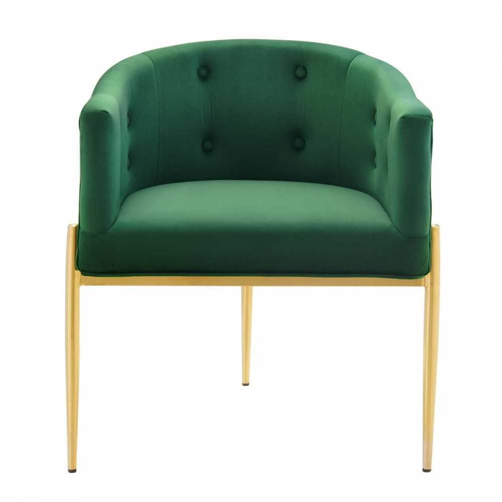 Savour Tufted Performance Velvet Accent Chair, Emerald