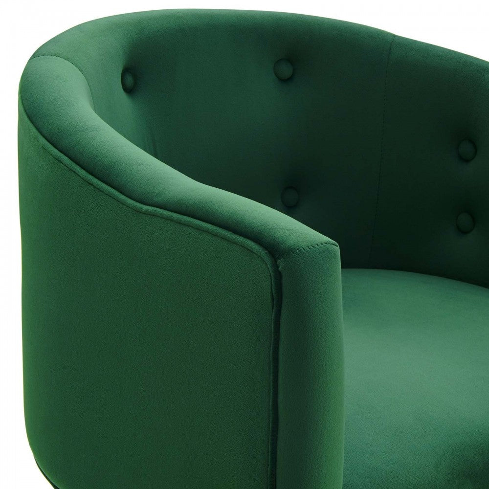 Savour Tufted Performance Velvet Accent Chair, Emerald