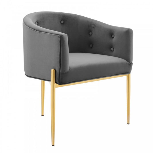 Savour Tufted Performance Velvet Accent Chair, Gray