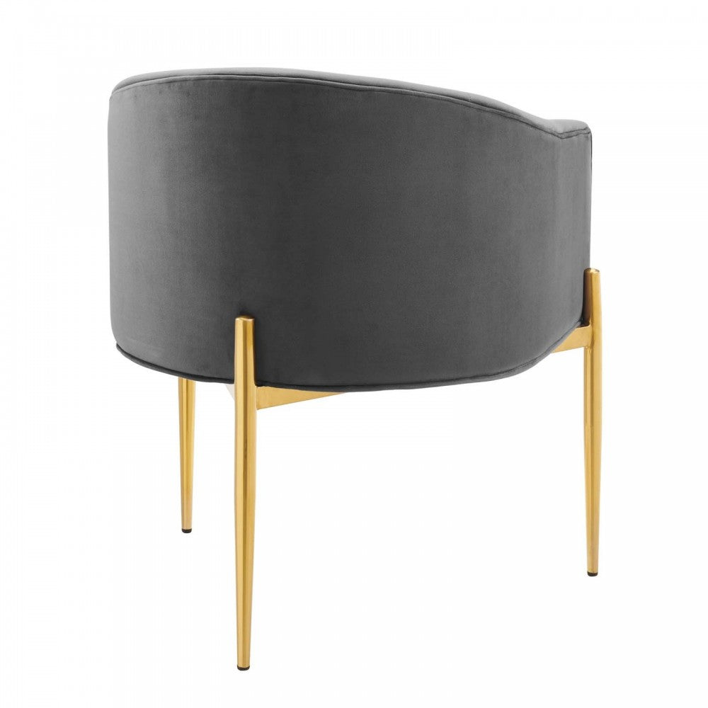 Savour Tufted Performance Velvet Accent Chair, Gray