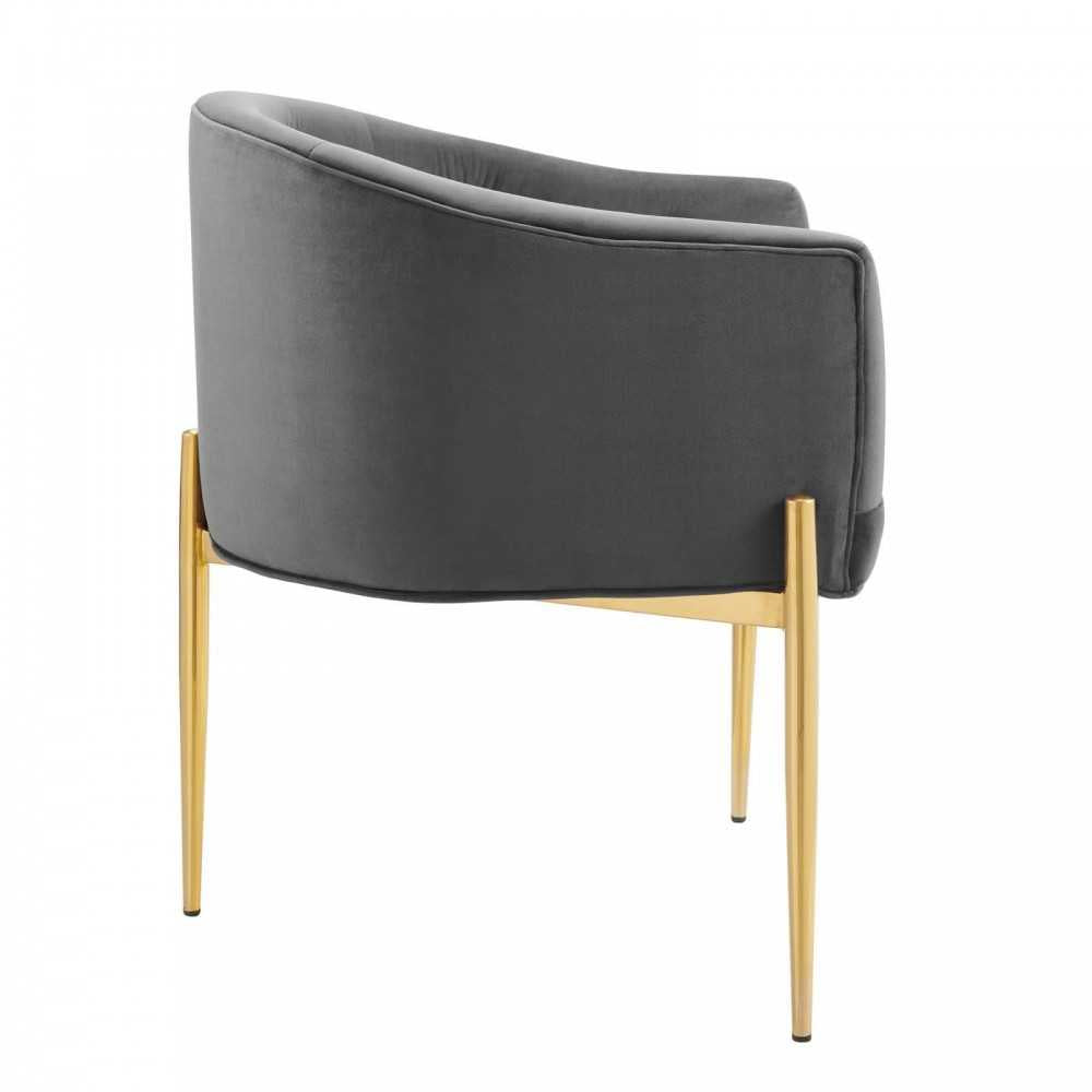 Savour Tufted Performance Velvet Accent Chair, Gray
