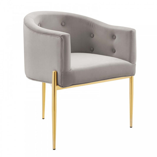 Savour Tufted Performance Velvet Accent Chair, Light Gray