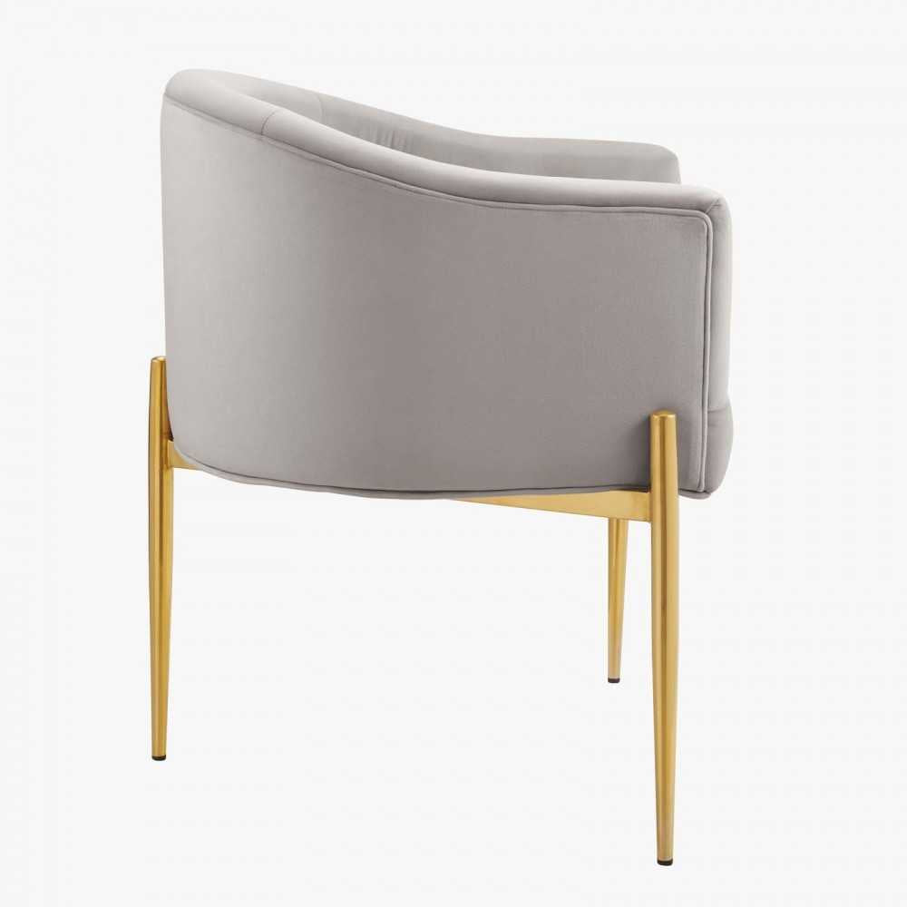 Savour Tufted Performance Velvet Accent Chair, Light Gray