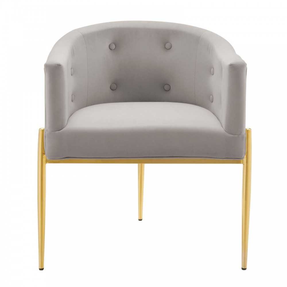 Savour Tufted Performance Velvet Accent Chair, Light Gray