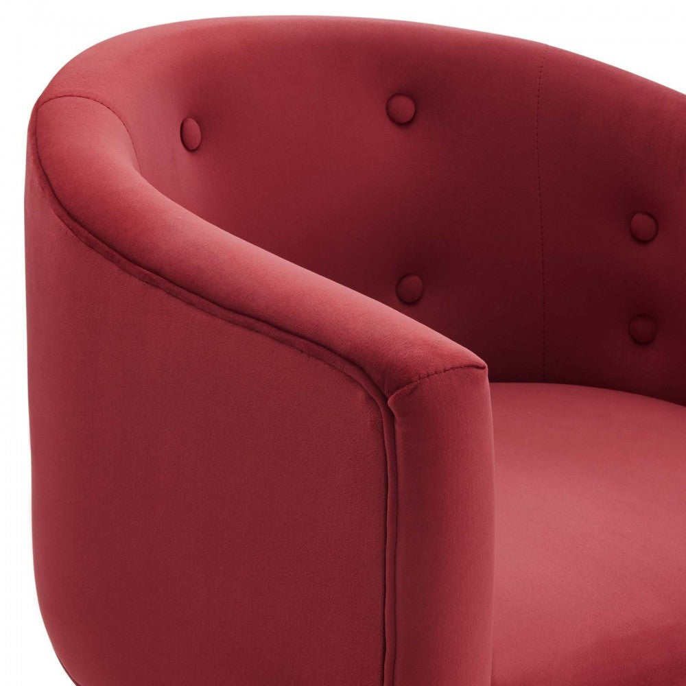 Savour Tufted Performance Velvet Accent Chair, Maroon