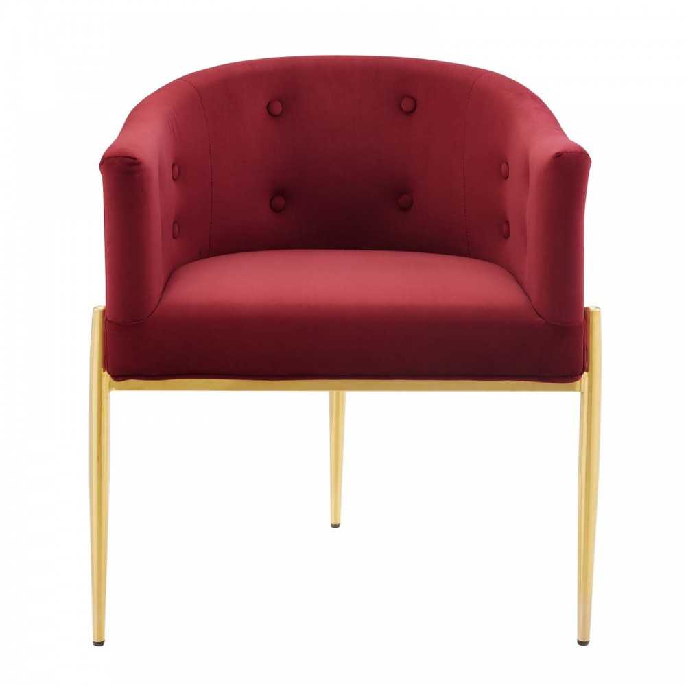 Savour Tufted Performance Velvet Accent Chair, Maroon