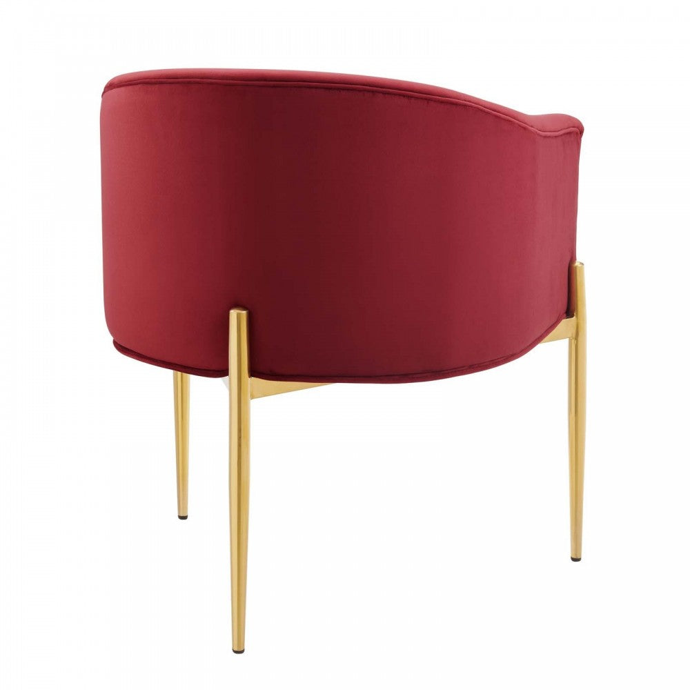 Savour Tufted Performance Velvet Accent Chair, Maroon