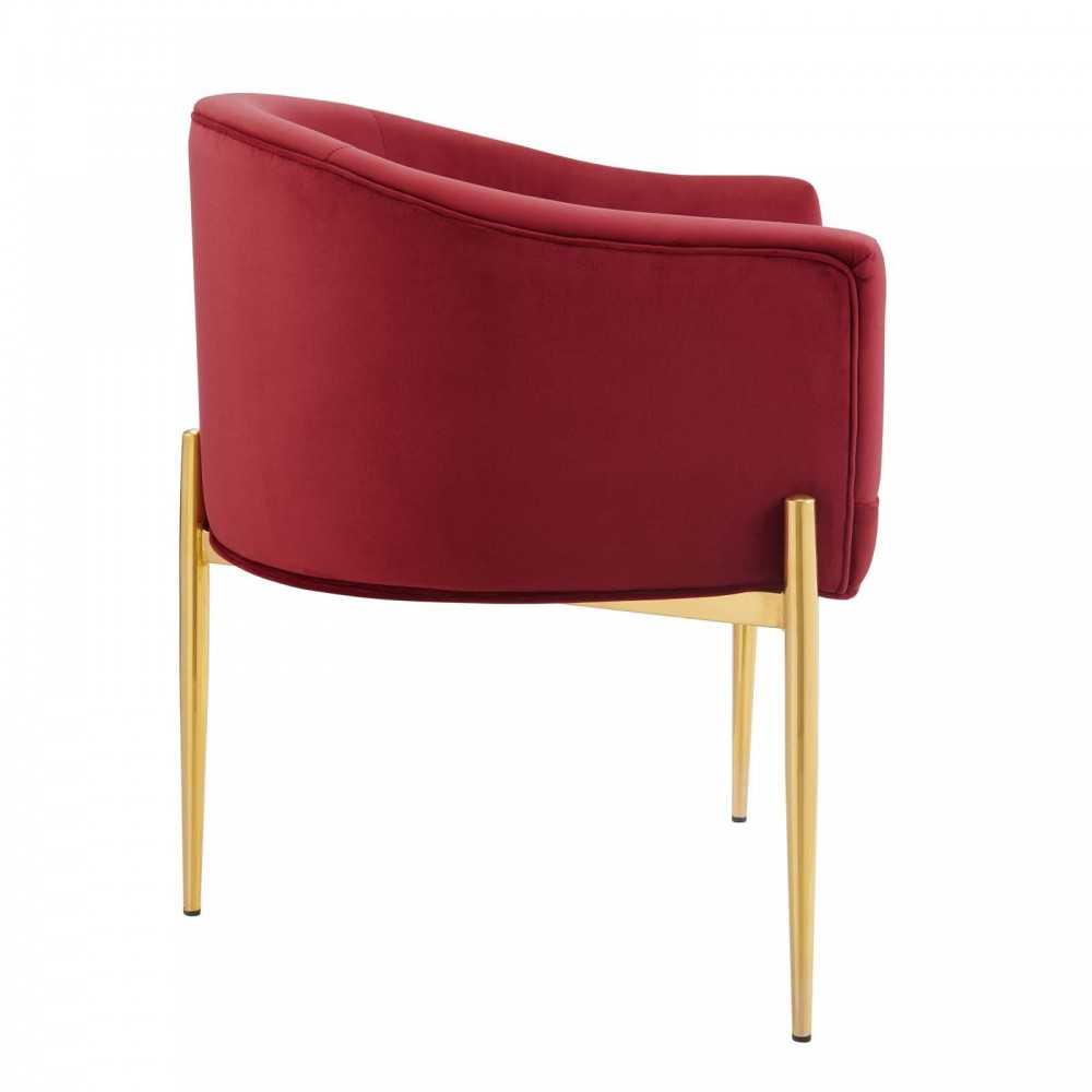 Savour Tufted Performance Velvet Accent Chair, Maroon