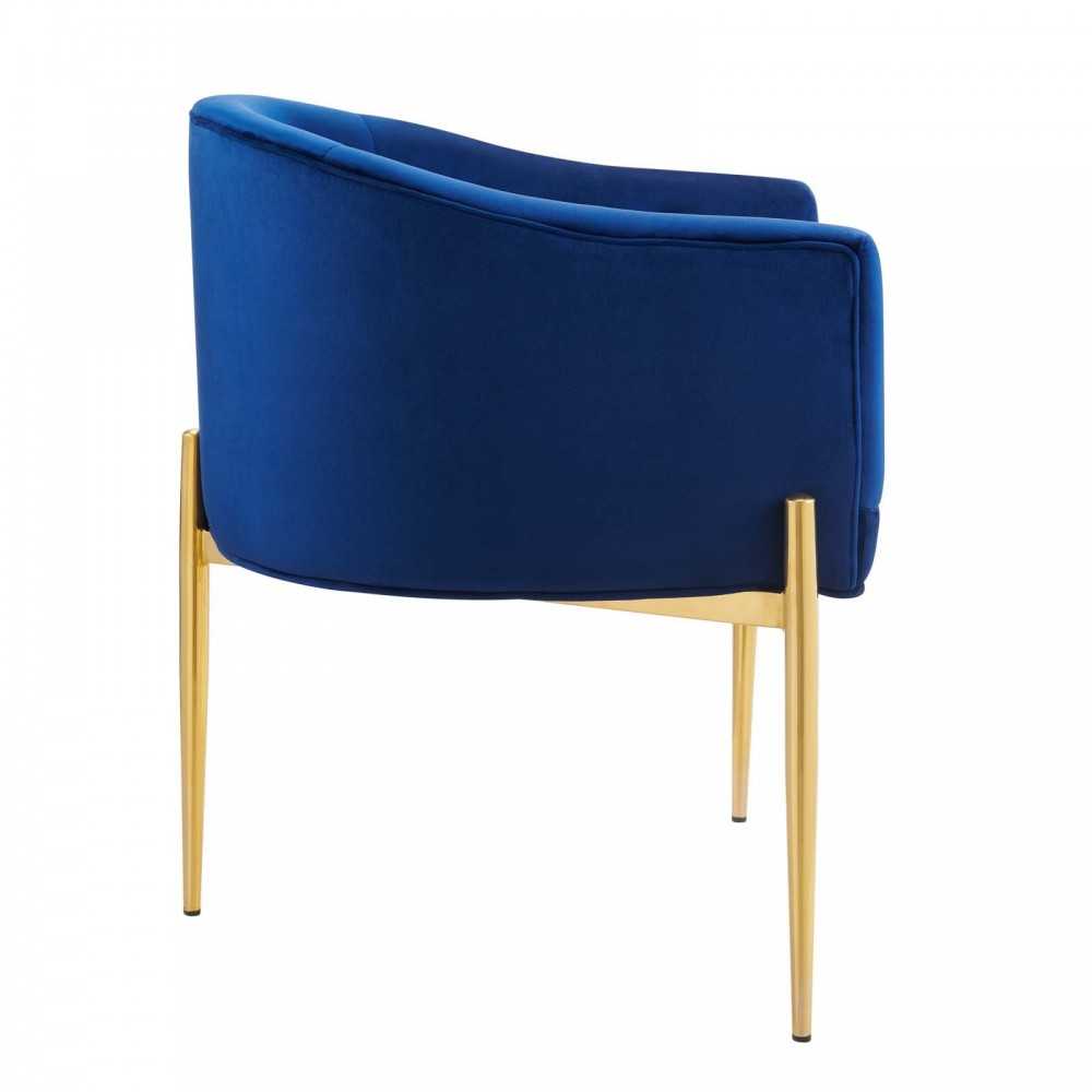Savour Tufted Performance Velvet Accent Chair, Navy