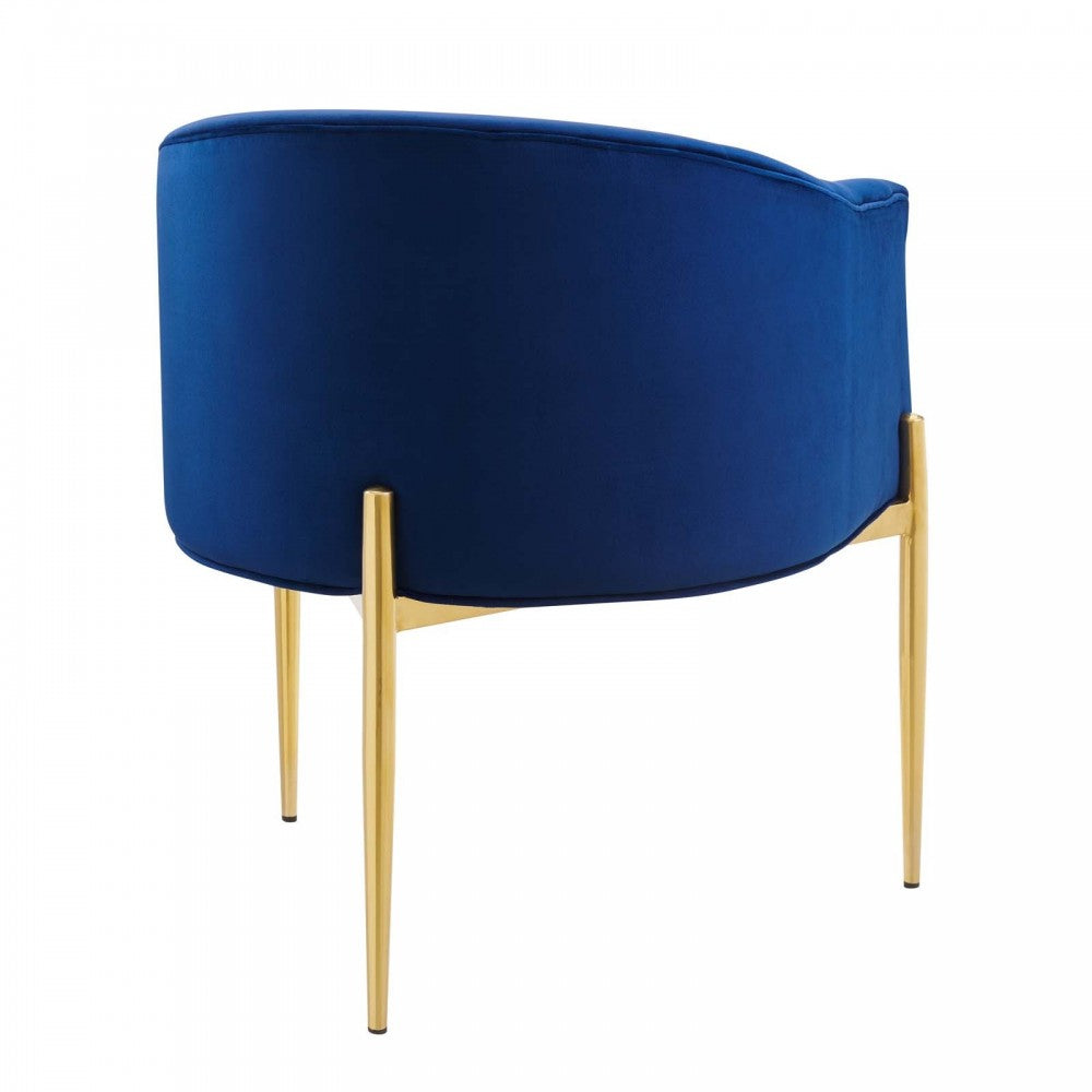 Savour Tufted Performance Velvet Accent Chair, Navy