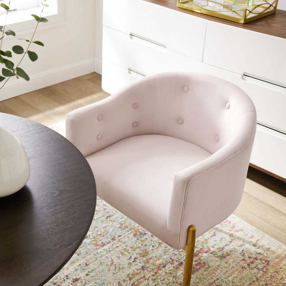 Savour Tufted Performance Velvet Accent Chair, Pink