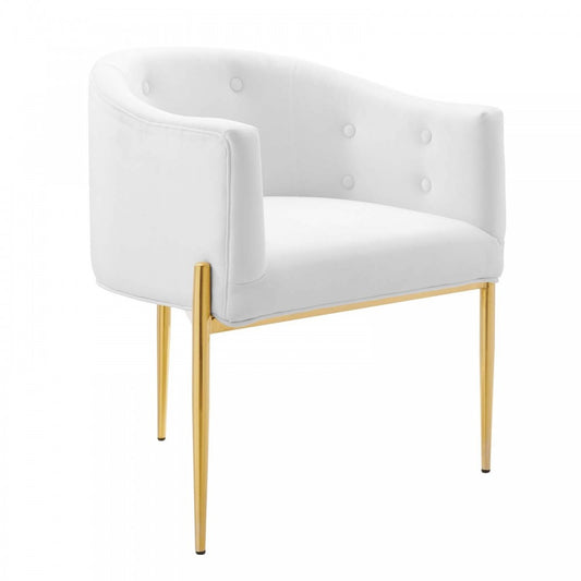 Savour Tufted Performance Velvet Accent Chair, White