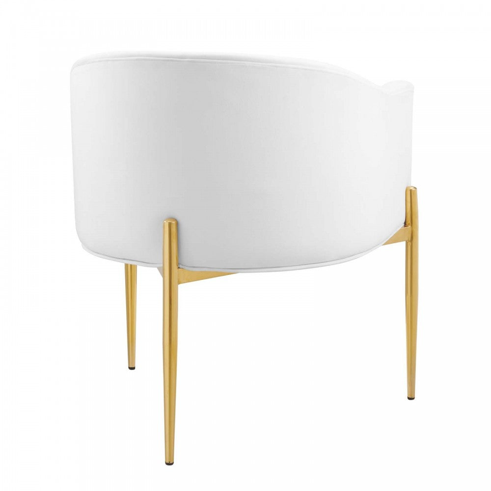 Savour Tufted Performance Velvet Accent Chair, White