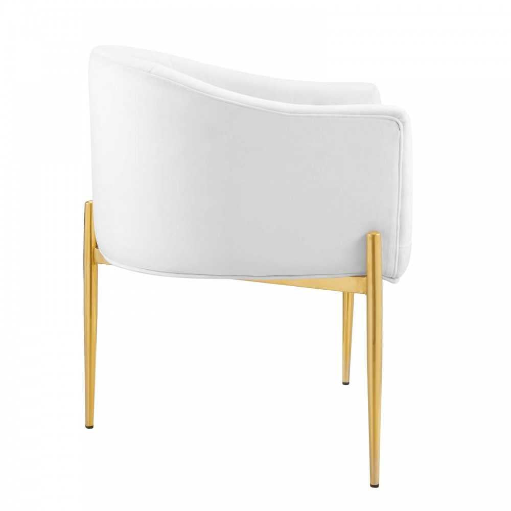 Savour Tufted Performance Velvet Accent Chair, White
