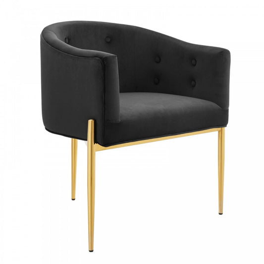 Savour Tufted Performance Velvet Accent Chair, Black