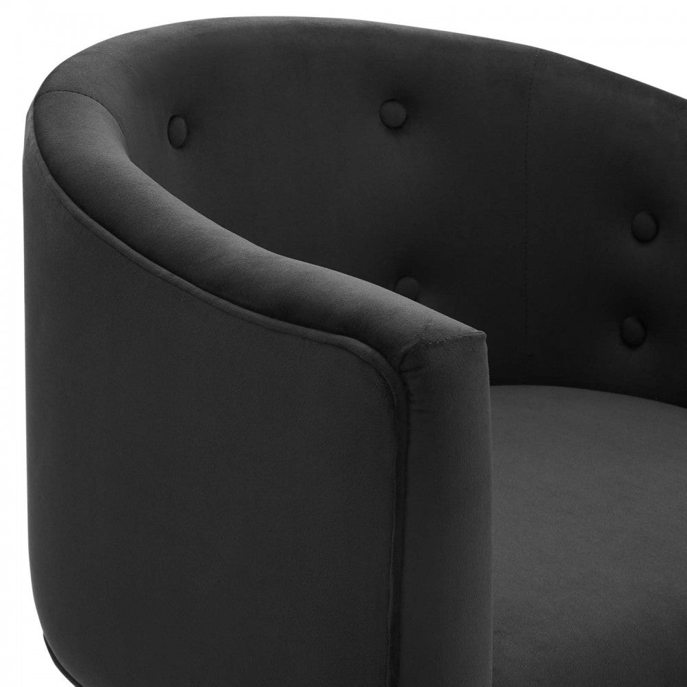 Savour Tufted Performance Velvet Accent Chair, Black