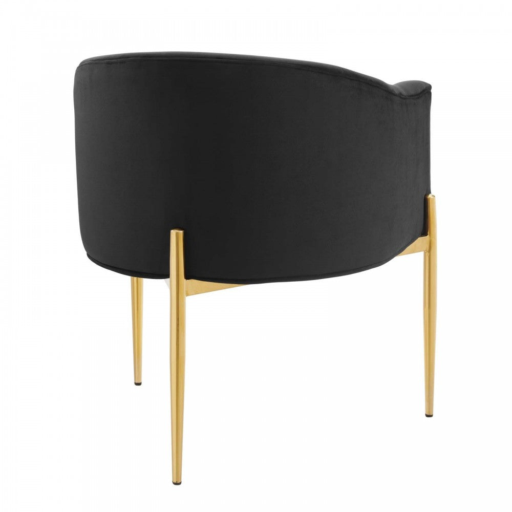 Savour Tufted Performance Velvet Accent Chair, Black