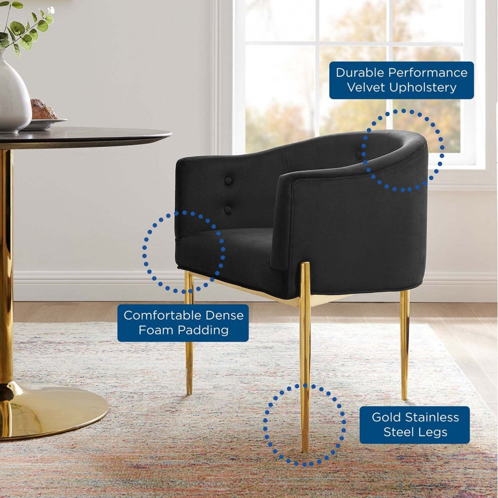 Savour Tufted Performance Velvet Accent Chair, Black