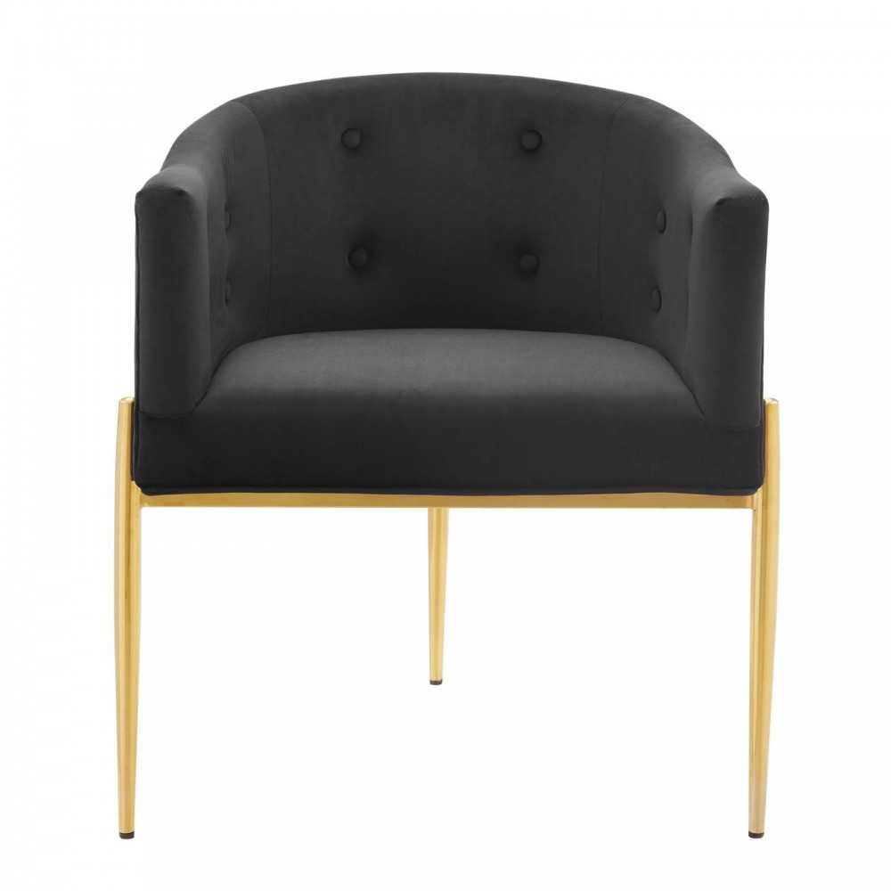 Savour Tufted Performance Velvet Accent Chair, Black