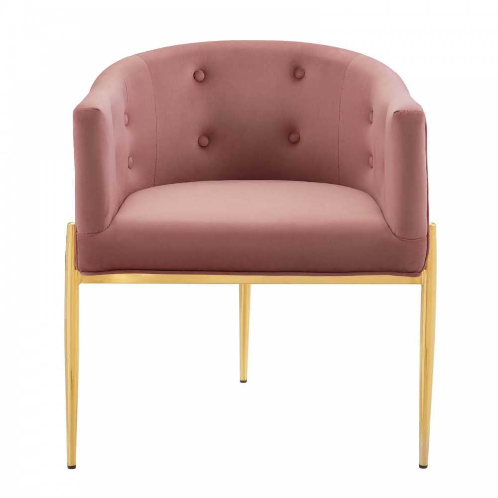 Savour Tufted Performance Velvet Accent Chairs - Set of 2, Dusty Rose