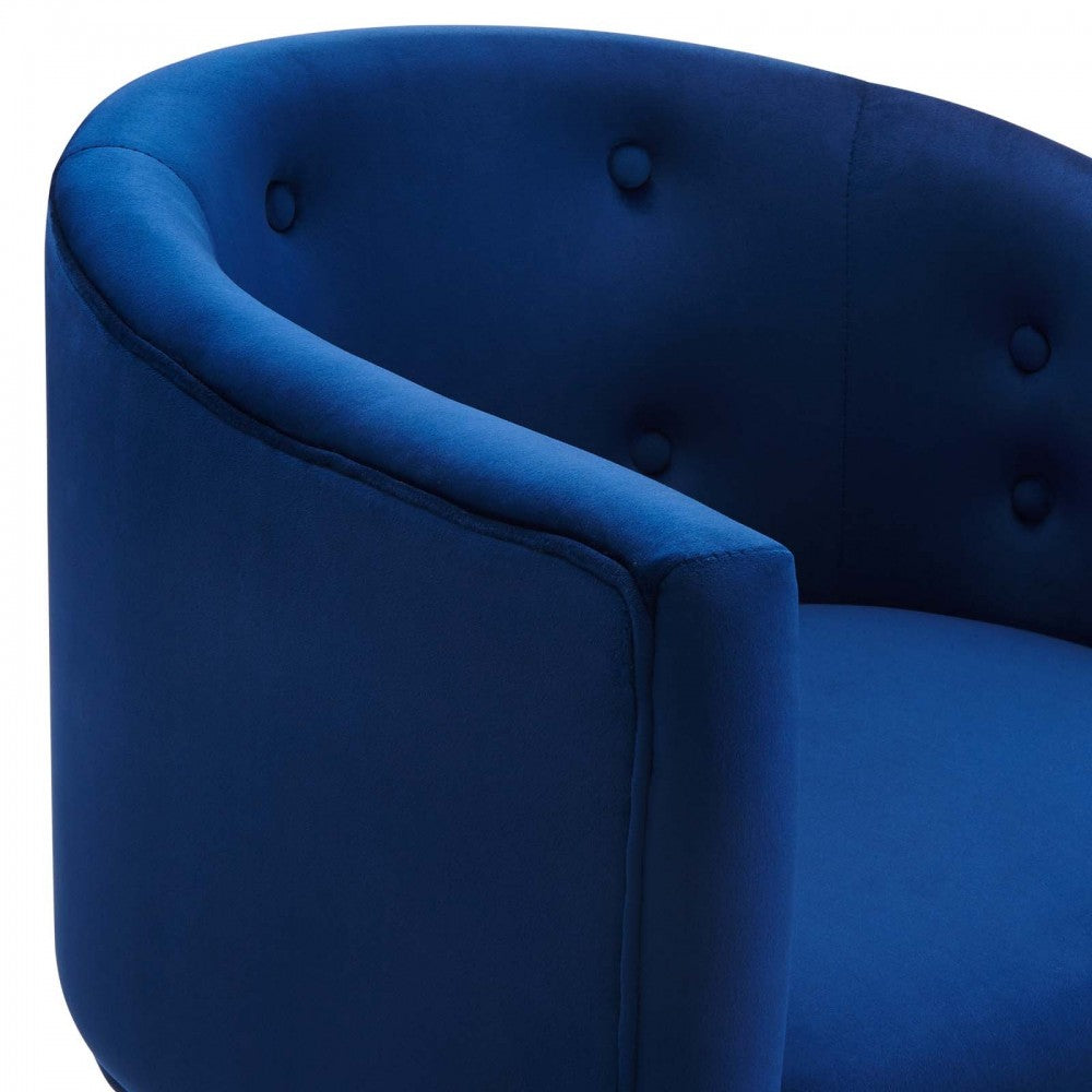 Savour Tufted Performance Velvet Accent Chairs - Set of 2, Navy