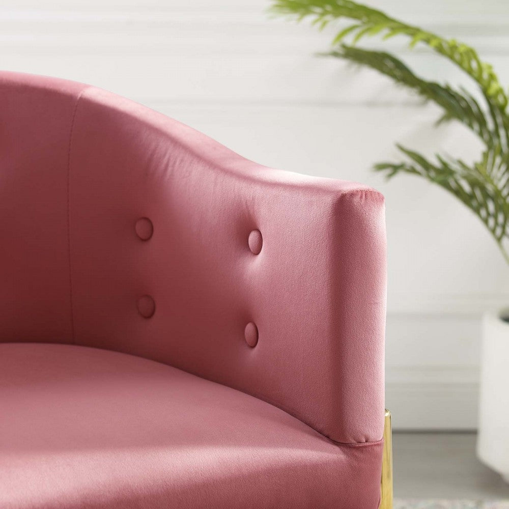 Savour Tufted Performance Velvet Accent Dining Armchair, Dusty Rose