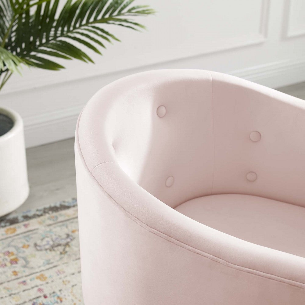Savour Tufted Performance Velvet Accent Dining Armchair, Pink