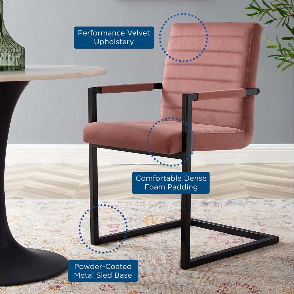 Savoy Performance Velvet Dining Chairs - Set of 2, Dusty Rose