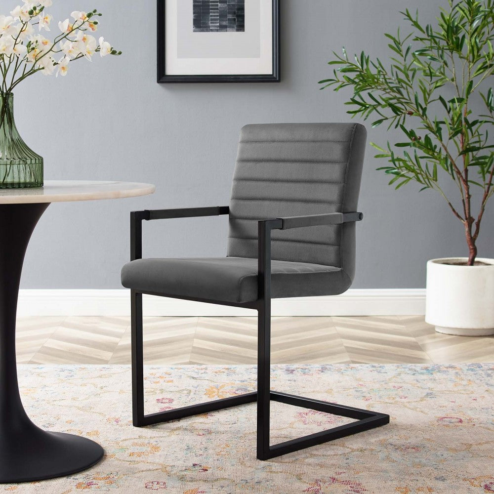 Savoy Performance Velvet Dining Chairs - Set of 2, Gray