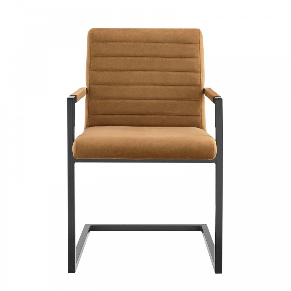 Savoy Performance Velvet Dining Chairs - Set of 2, Cognac